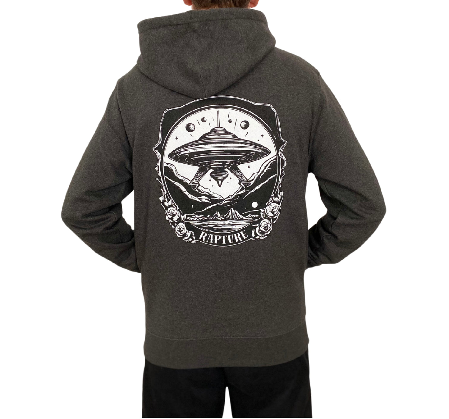 Rapture Space Hoodie Dark Heather Gray Unisex 